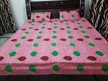 Load image into Gallery viewer, Bajaj Pink Color Plants Print Bedsheet With Two Pillow Covers
