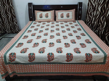Load image into Gallery viewer, Multicolors Jaipuri Double Bedsheet With Two Pillow Covers
