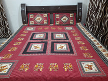 Load image into Gallery viewer, Cotton Double Bedsheet With Jaipuri Design And Two Pillow Covers
