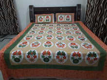 Load image into Gallery viewer, New Jaipuri Flower Design Double Bedsheet With Two Pillow Covers
