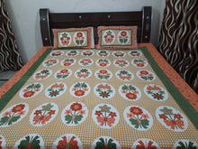 Load image into Gallery viewer, New Jaipuri Flower Design Double Bedsheet With Two Pillow Covers
