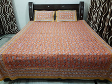 Load image into Gallery viewer, Jaipuri Double Bedsheet Flower Design With Two Pillow Covers
